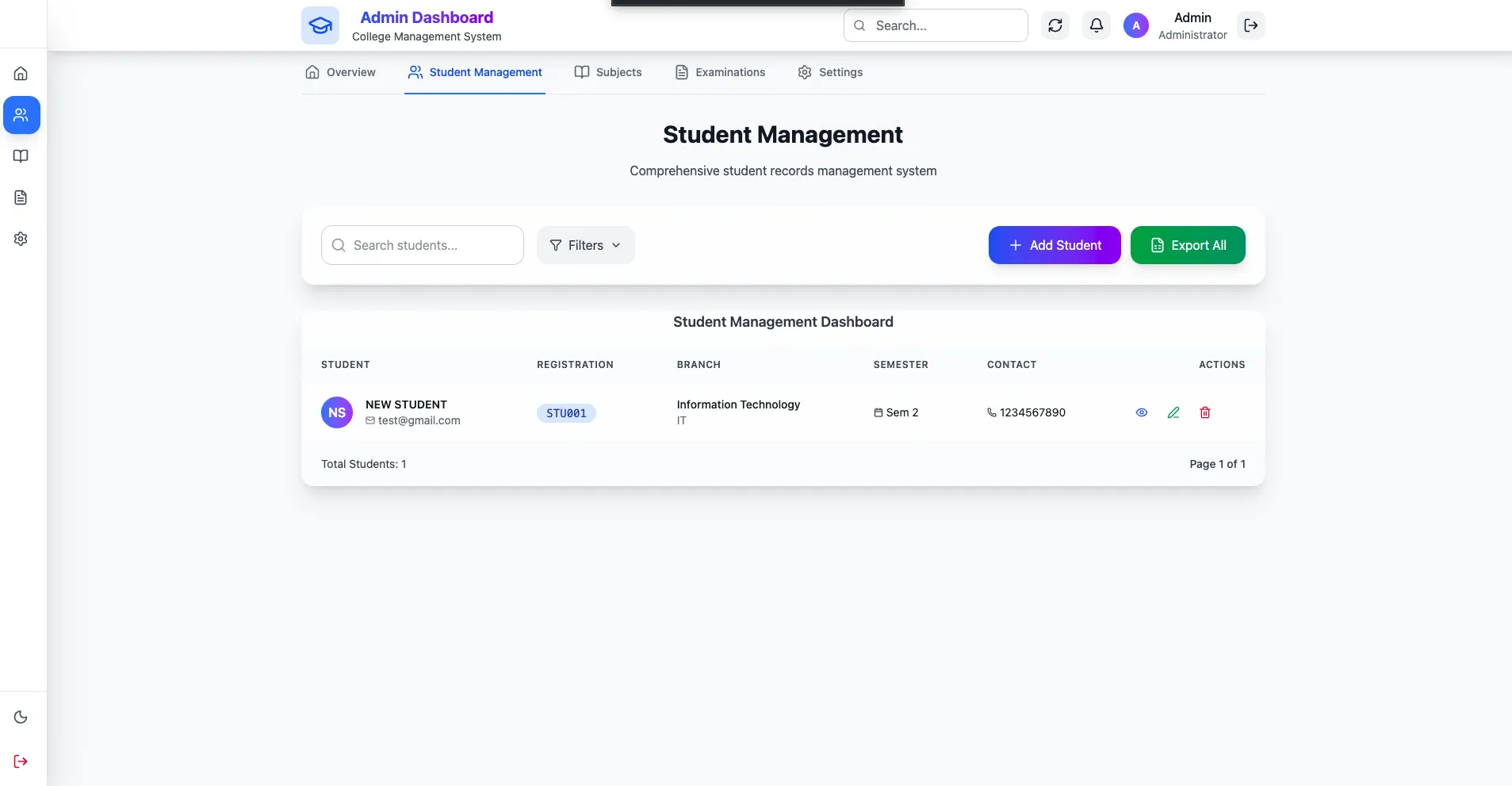COLLEGE CMS screenshot 2